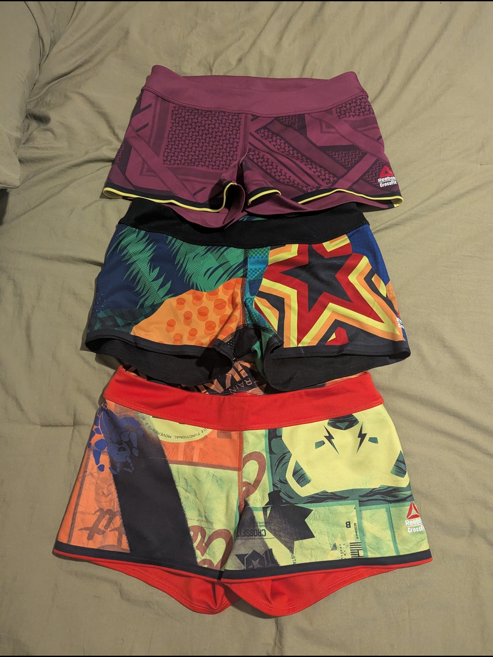 Reebok CrossFit Colorblock Athletic Shorts Trio - Multicolor